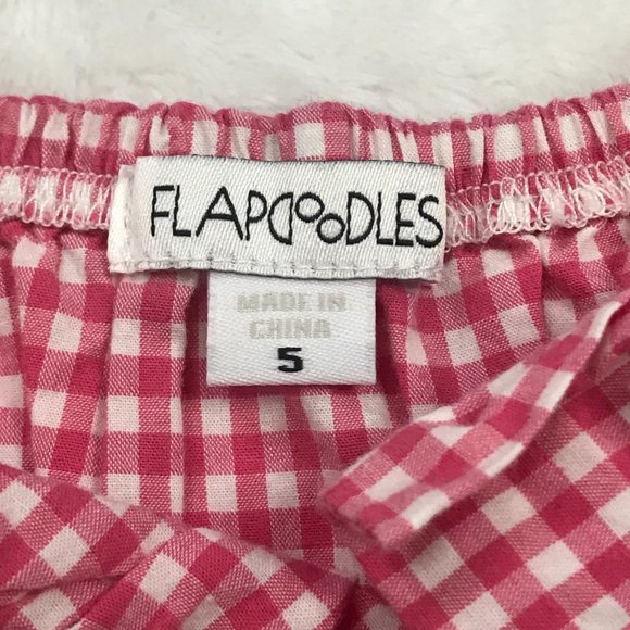 Flapdoodles Gingham Dragonfly Embroidered Dress Pink Cotton Sequin Girls Size 5 - Picture 4 of 9